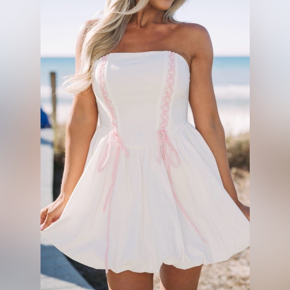 White mini bubble dress